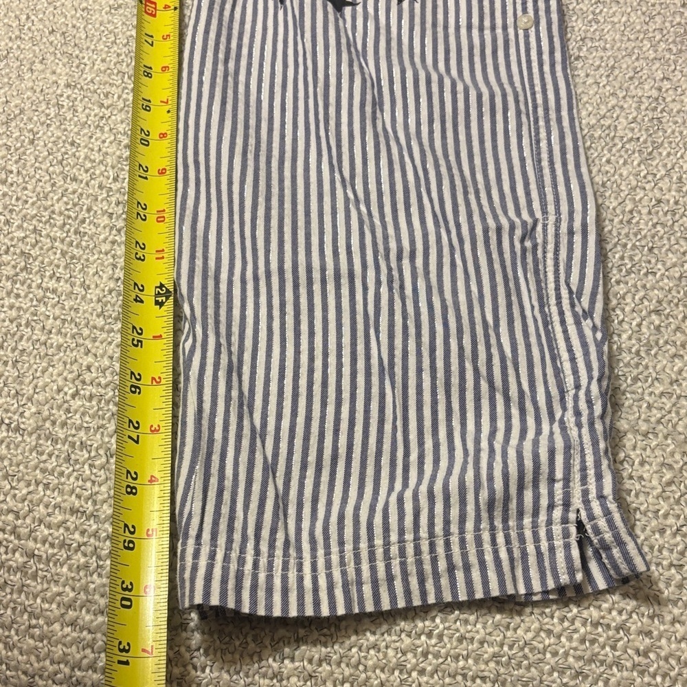 Vintage Victoria's Secret PINK Striped Blue Metallic Pajama Pants - Picture 6 of 10